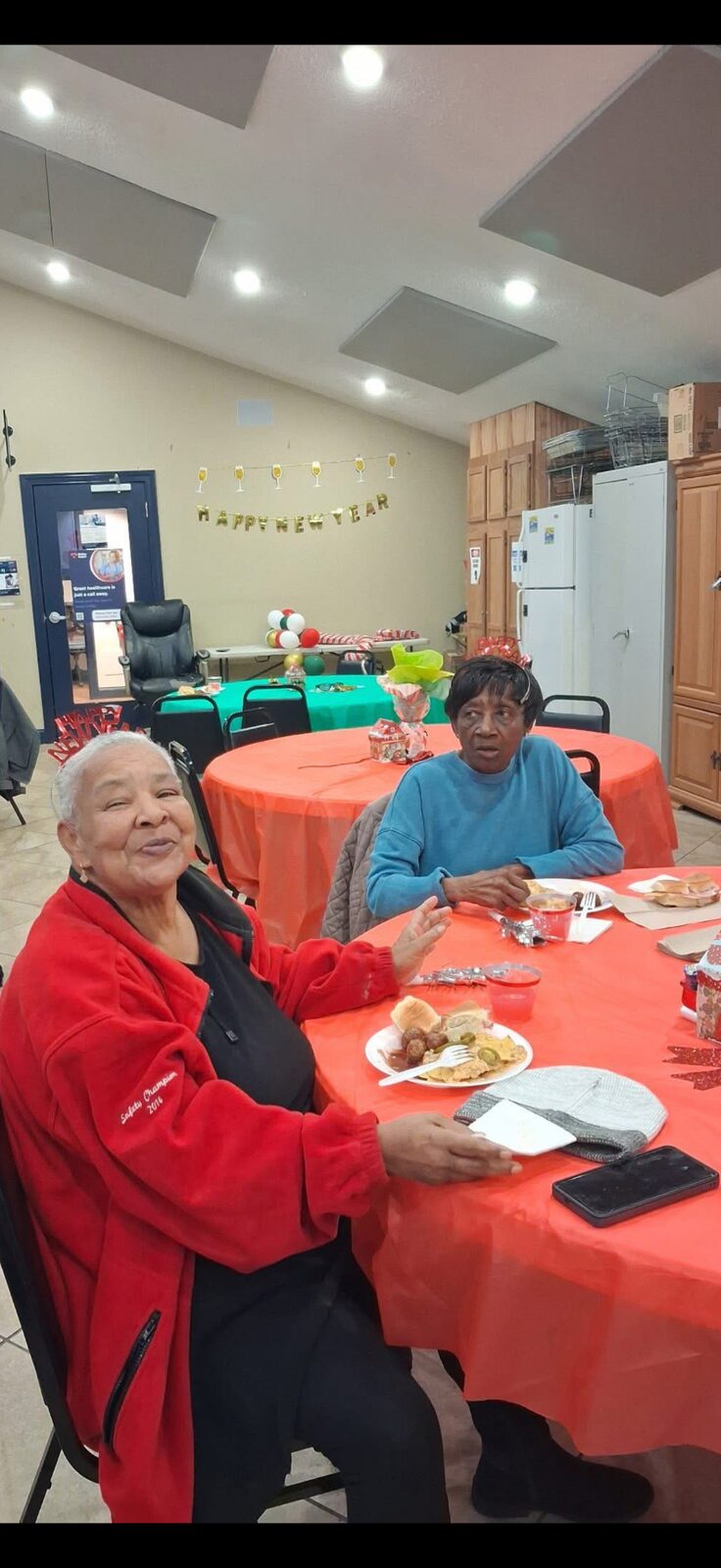 Golden Cross senior residents at a New Year celebration
